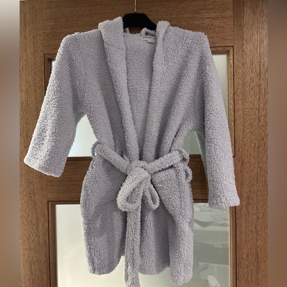 Barefoot Dreams Kid's Brushed CozyChic Robe, Size 4T-5T (Baby Blue) **LIKE NEW**